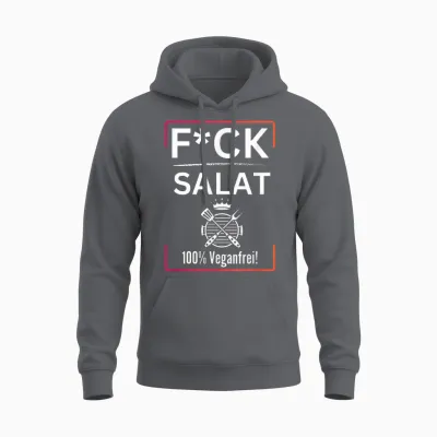 Fck Salat-100% Veganfrei-Fck Salat Bbq Unisex Hoodie - Charcoal