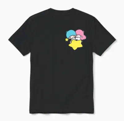 Little Twin Stars Dream Galaxy Pocket Unisex T-Shirt - Black