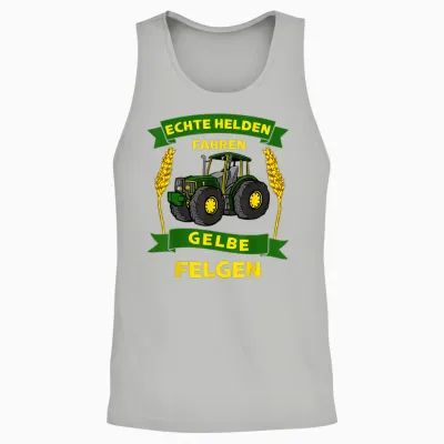 Bauer Landwirt Echte Helden Fahren Gelbe Felgen Traktor Unisex Tank Top - Ash