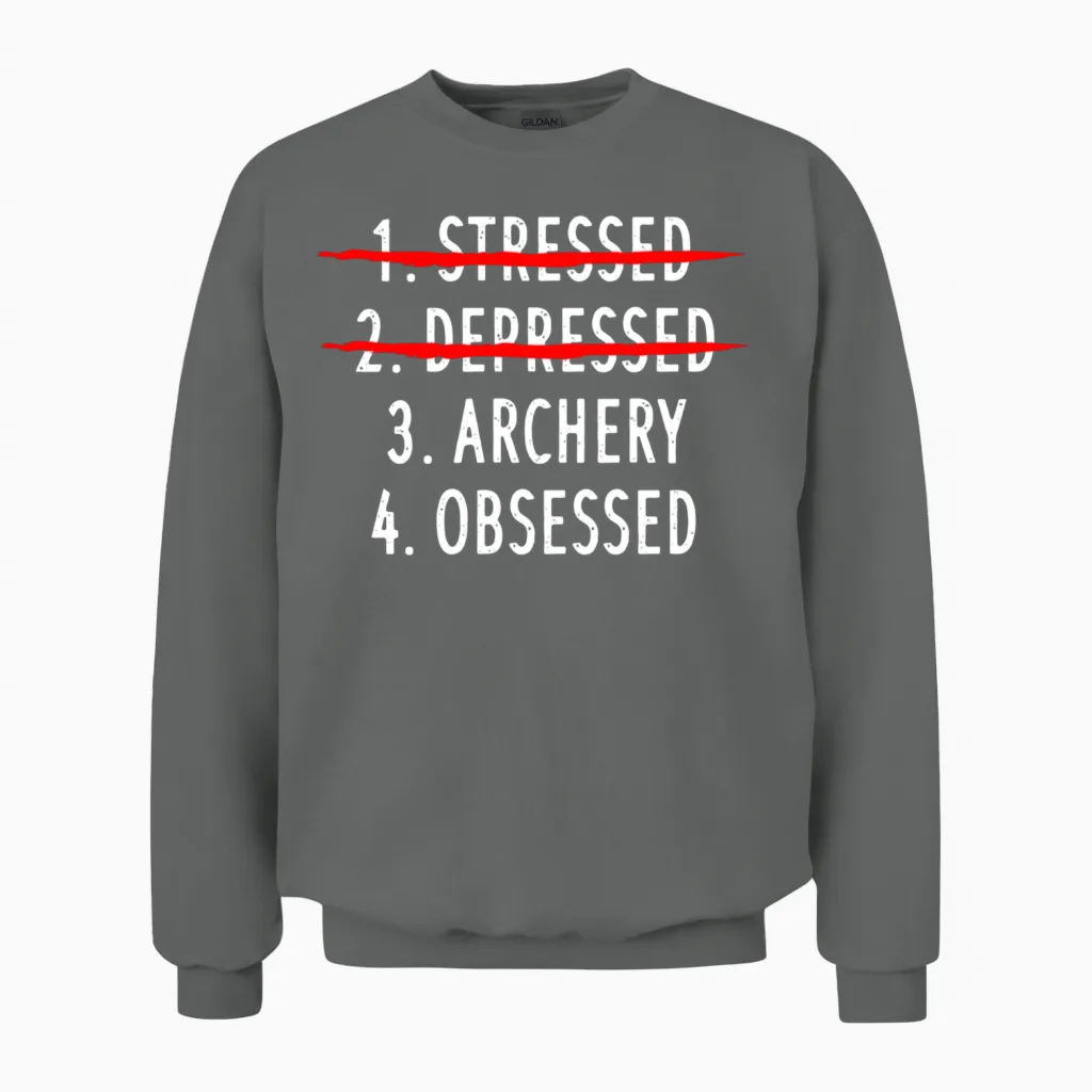 Archery Funny Unisex Sweatshirt in Graphite Heather