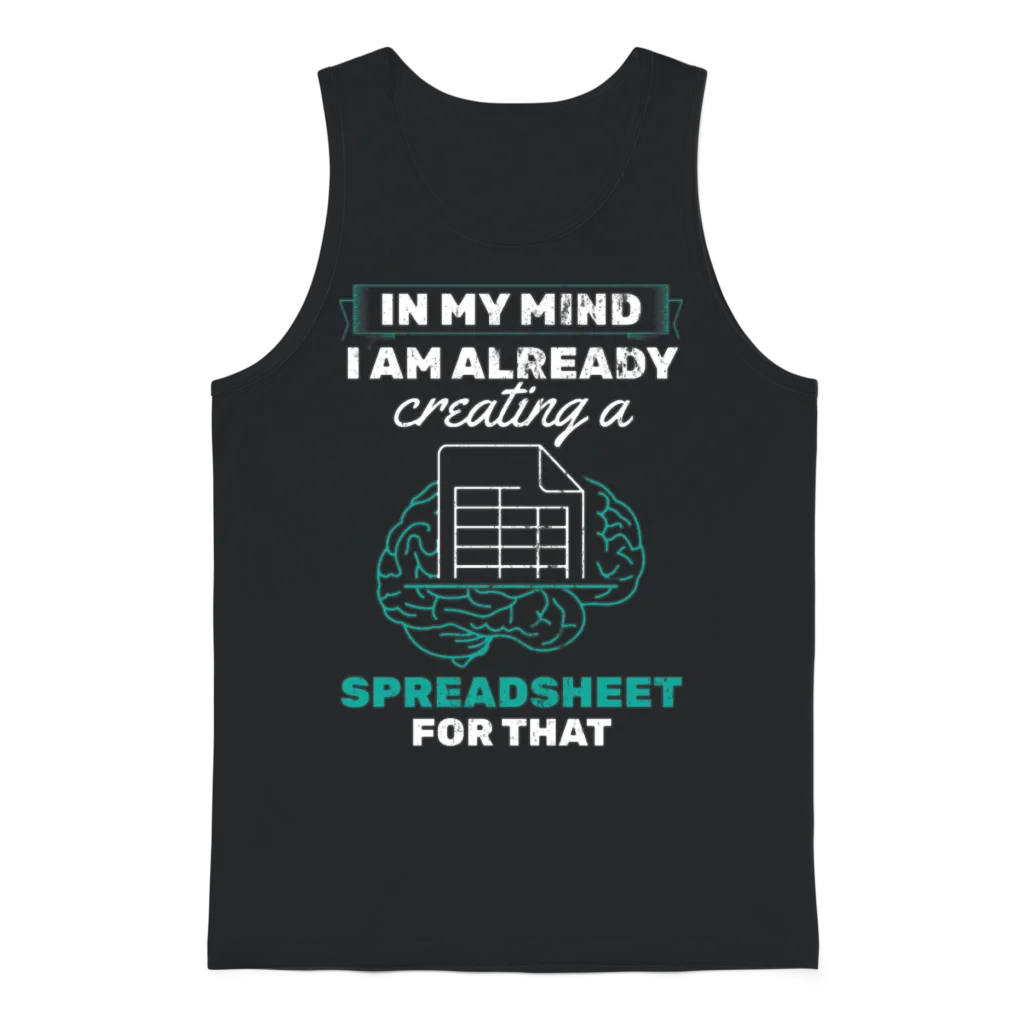 Accountant Accounting Spreadsheet Unisex Tank Top - Black