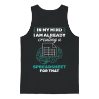 Accountant Accounting Spreadsheet Unisex Tank Top - Black – 1