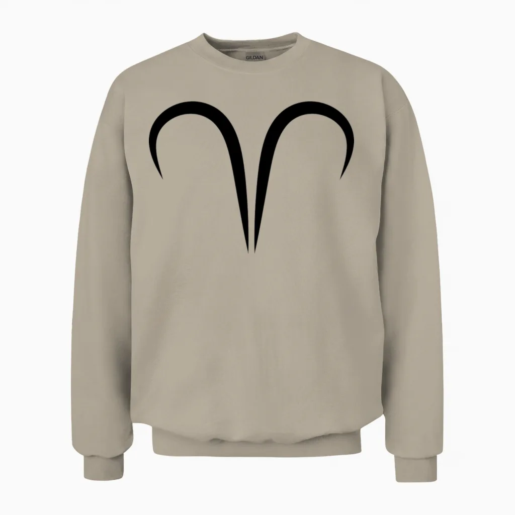 Aries Zodiac Astrology Unisex Sweatshirt in Sand