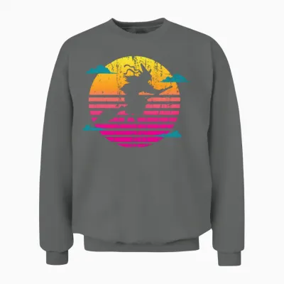 Retro Halloween Witch Unisex Sweatshirt - Graphite Heather