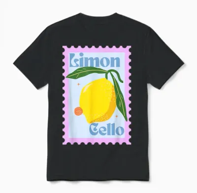 Limoncello Lemons Italian Summer Unisex T-Shirt - Black