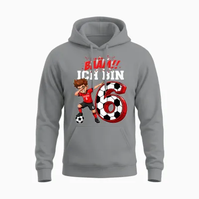 Bääm Ich Bin 6 1 Geburtstag Junge 6 1 Fussball Geburtstag Unisex Hoodie - Sport Grey