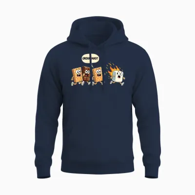 Group Hug Marshmallow Campfire Smores Funny Camping Unisex Hoodie - Navy