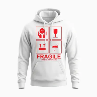 Zerbrechlicher Griff Mit Vorsicht Unisex Hoodie - White