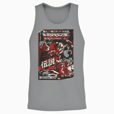 Transformers Optimus Prime Japanese Comic Cover Cybertronian Unisex Tank Top - Sport Grey