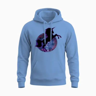A Creative Black Horse Unisex Hoodie - Carolina Blue
