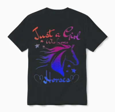 Just a Girl Who Loves Horses Horse Lover Horseback Unisex T-Shirt - Black