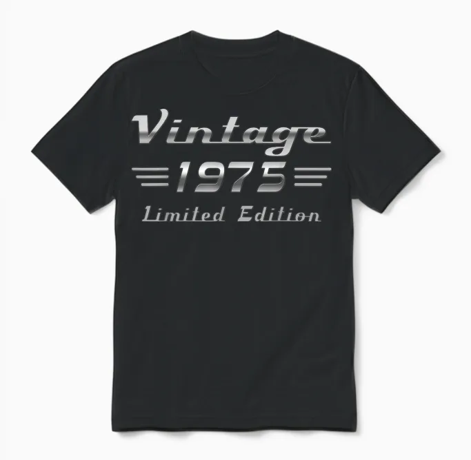 Vintage 1975 Classic Car 50th Anniversary Unisex T-Shirt in Black