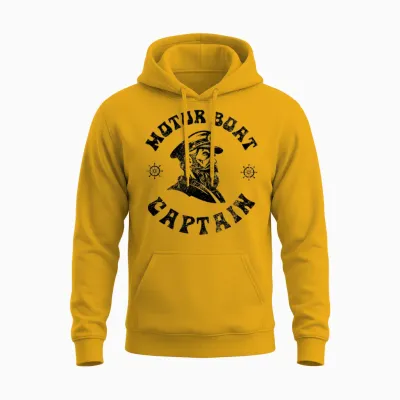 Funny Motor Boating Vintage Motor Boat Captain Unisex Hoodie - Gold
