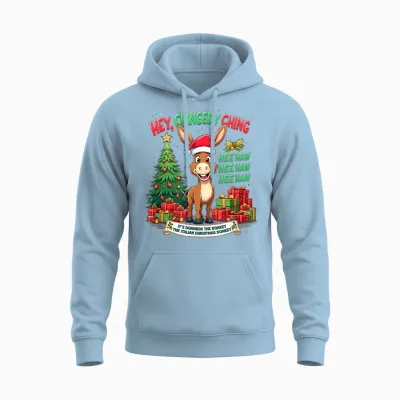 Christmas Cheer Mi Burrito Sabanero Mexican Dominick Donkey Unisex Hoodie - Light Blue