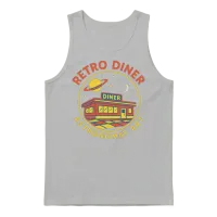 Retro Space Diner Astronomy Art Unisex Tank Top - Ash – 1