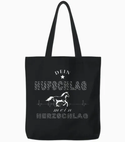 Horse Logo Tote Bags - Black