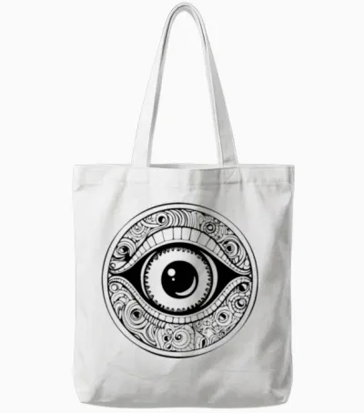 Eye Eyeball Eyebrows Tote Bags - White
