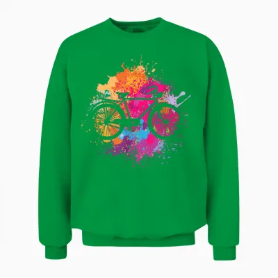 Vintage Bike with Splash Paint Unisex Sweatshirt - Irish Green