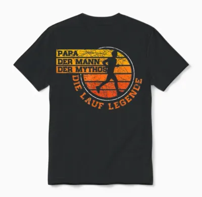 Papa Lauf Legende Läufer Jogger Marathon Lustiges Vatertag Unisex T-Shirt - Black