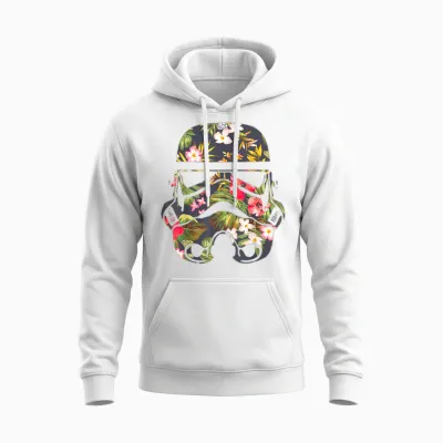 Star Wars Tropical Stormtrooper Floral Print Disney+ Unisex Hoodie - White