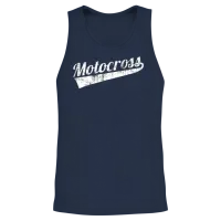 Retro Motocross Unisex Tank Top - Navy – 2