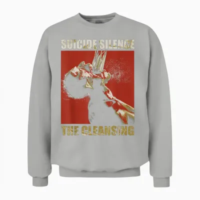 Suicide Silence Official Merchandise - Cleaning Block T-Shirt, Black Unisex Sweatshirt - Ash