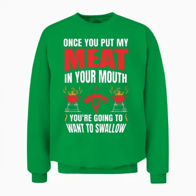 Funny Adult Bbq Men Saying Unisex Sweatshirt - Irish Green