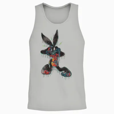 Looney Tunes Dripping Paint Bugs Bunny Unisex Tank Top - Ash