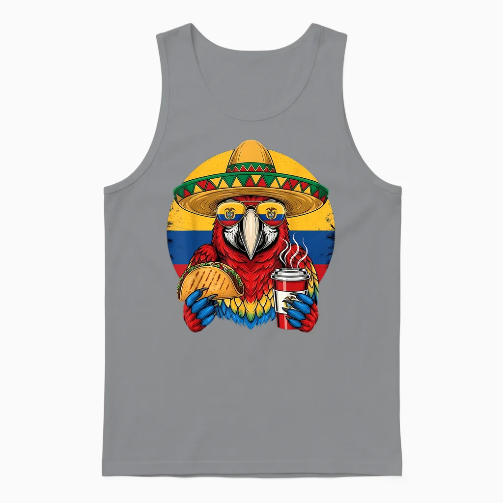 Drapeau De La Colombie Colombienne Racines Colombiennes Fierté Colombienne Unisex Tank Top in Sport Grey