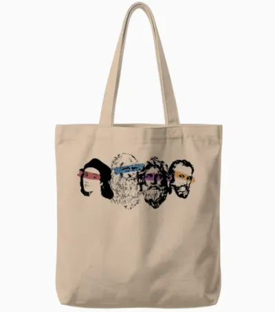 Renaissance-Ninja-Künstler-Shirt Zum Zeichnen Tote Bags - Natural