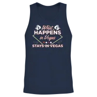 What Happens in Vegas Stays in Las Vegas Souvenir Unisex Tank Top - Navy – 2