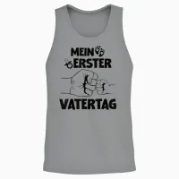 Herren Mein Erster Vatertag Vatertagsgeschenk Papa 1 Vatertag Unisex Tank Top in Sport Grey - 2