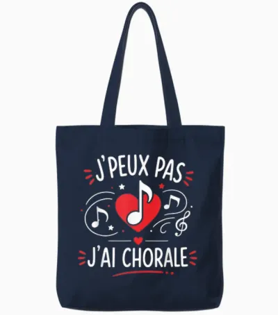 Humour Chanteur De Choeur Chant Je Peux Pas J'ai Chorale Tote Bags - Navy