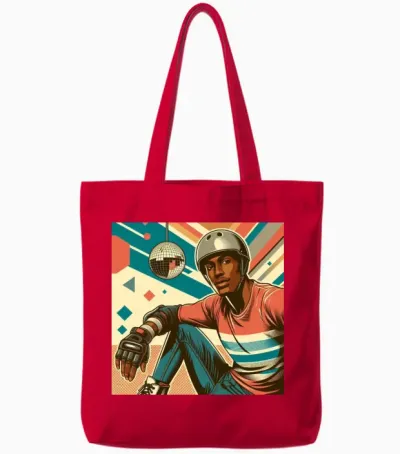 Retro Street Skater Tote Bags - Red