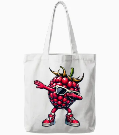 Dabbing Himbeere | Lustige Rosa Himbeer Obst Frucht Geschenk Tote Bags - White