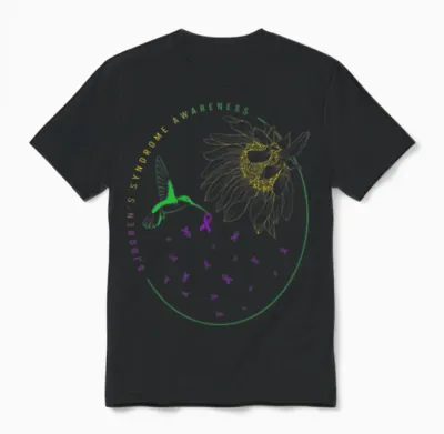 Sjögren's Syndrome Awareness Shirt, Hummingbird Unisex T-Shirt - Black
