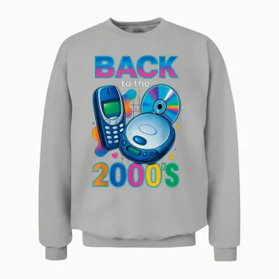 Back to the 2000s Retro Design Vintage Theme Party Unisex Sweatshirt - Ash