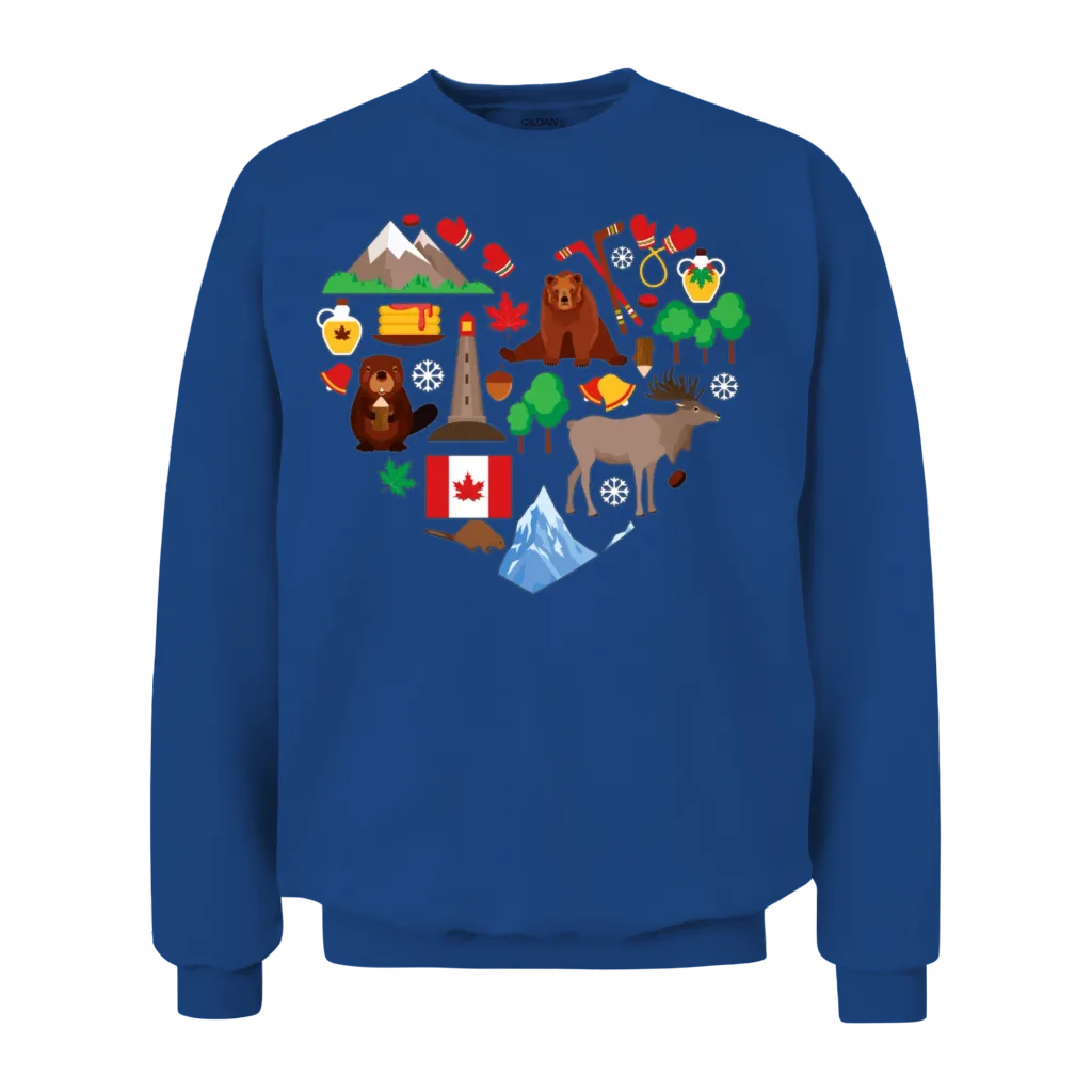 Canada Flag Heart Souvenir Maple Leaf Gift Unisex Sweatshirt - Royal