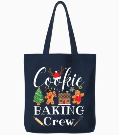 Christmas Cookie Baking Crew Family Baking Team Funny Cookie Tote Bags - Navy