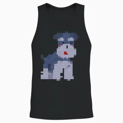 Miniature Pinscher Retro Pixels Unisex Tank Top - Black