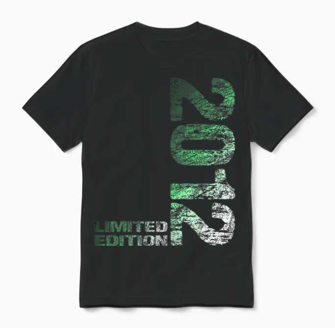 14. Geburtstag 2012 Limited Edition Junge Mädchen Unisex T-Shirt in Black