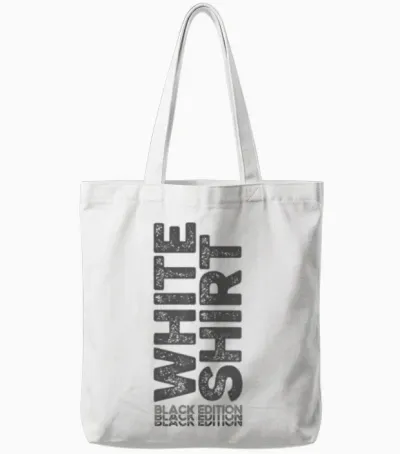 White Shirt Black Edition White Shirt Black Edition Tote Bags - White