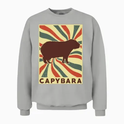Capybara Retro Vintage Unisex Sweatshirt - Ash