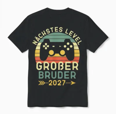 Kinder Nächstes Level Großer Bruder 2027, Großer Bruder 2027 Unisex T-Shirt - Black