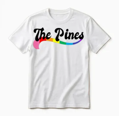 The Pines Fire Island Ny Rainbow Logo Lgbtq Pride Unisex T-Shirt - White
