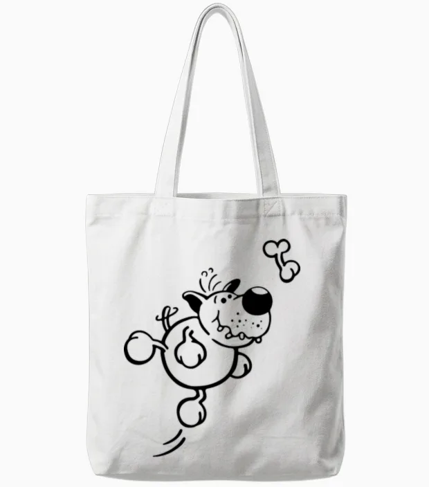 Happy Dog Lovers Gift Tote Bags in White