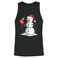 Snowman Pickleball Paddle Christmas Santa Unisex Tank Top - Black – 2