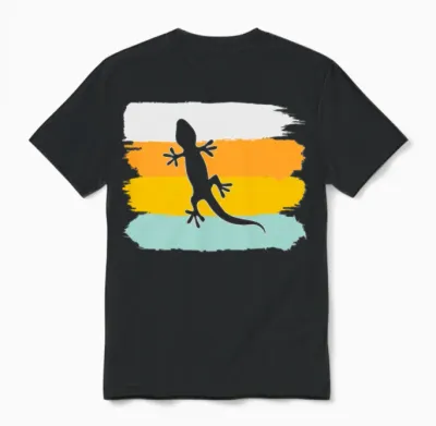 Lizard Retro Unisex T-Shirt - Black