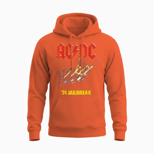 Ac/dc - Jailbreak '74 T-Shirt, Black, S Unisex Hoodie - Orange