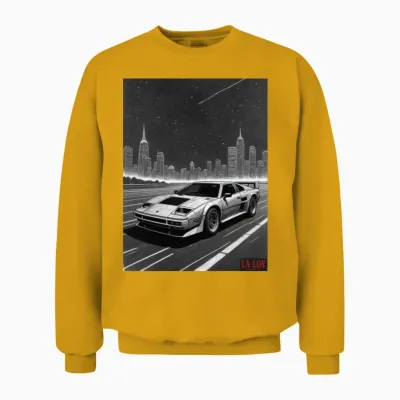 Retro Synthwave Racer Unisex Sweatshirt - Gold